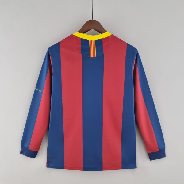 Barcelona Long Sleeve UEFA Champions League Home Shirts 2010-11 Retro - Image 2