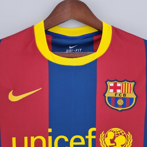 Barcelona Long Sleeve UEFA Champions League Home Shirts 2010-11 Retro - Image 3